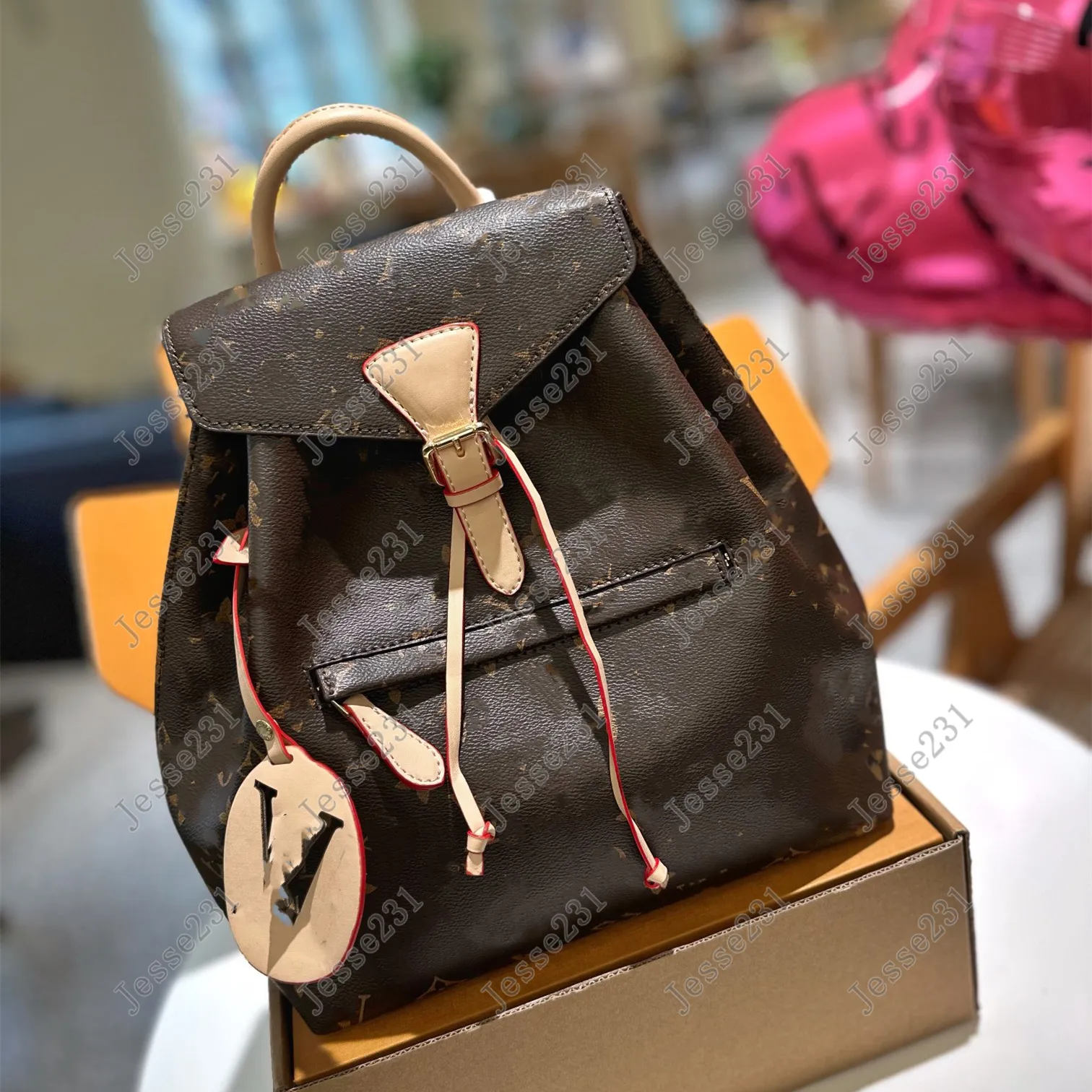 7A Luxurys Designer Sac À Dos Hommes Femmes Montsouris Sacs À Dos Sac Décole En Cuir Véritable Sac À Dos Style Sac À Main Portef