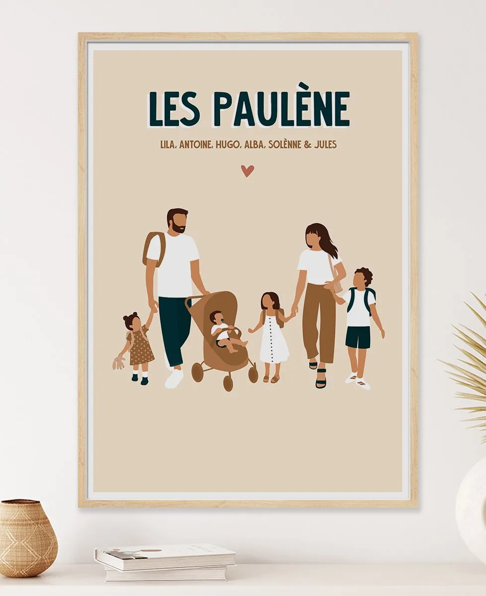 Affiche Famille à l'école personnalisé