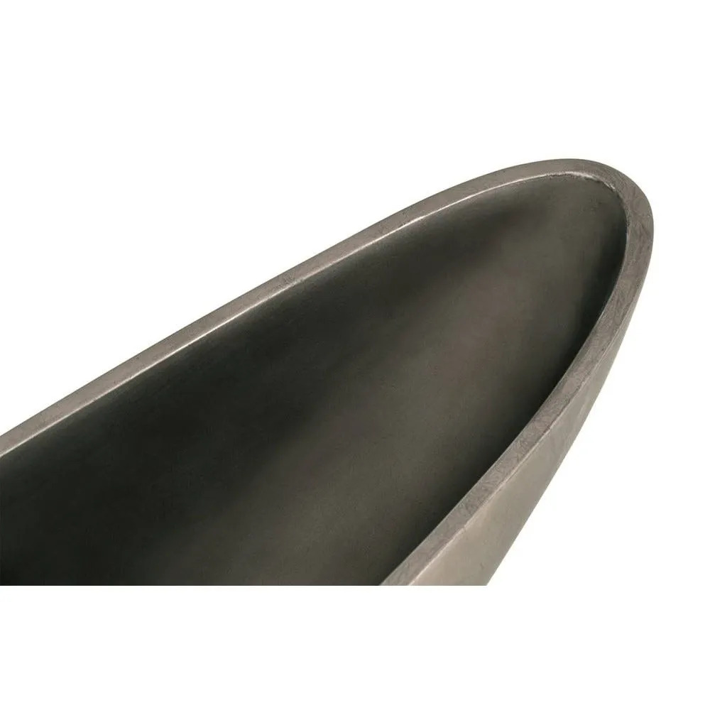 Bac résine synthétique long 90x l 18cm h20cm int. Vase long métal bronze