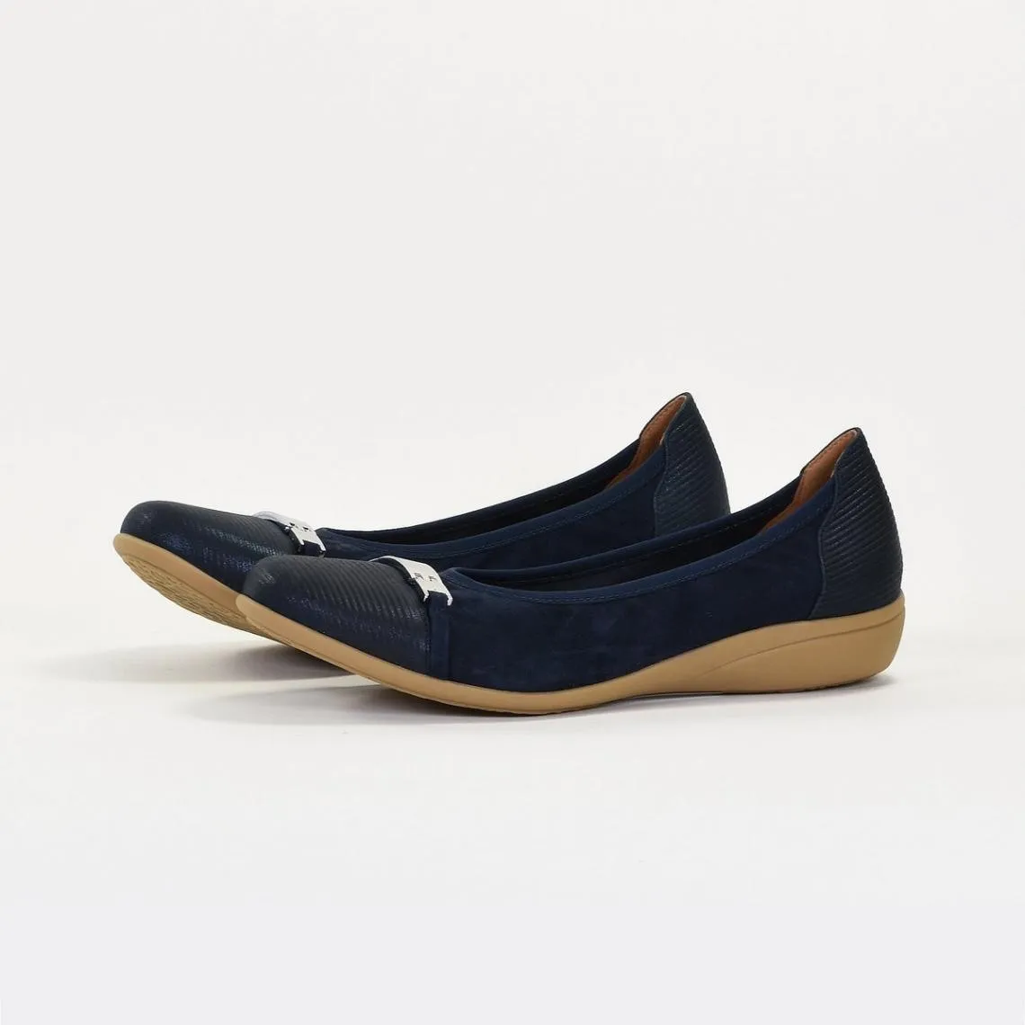 Ballerines CLAMS en cuir marine | 3 Suisses