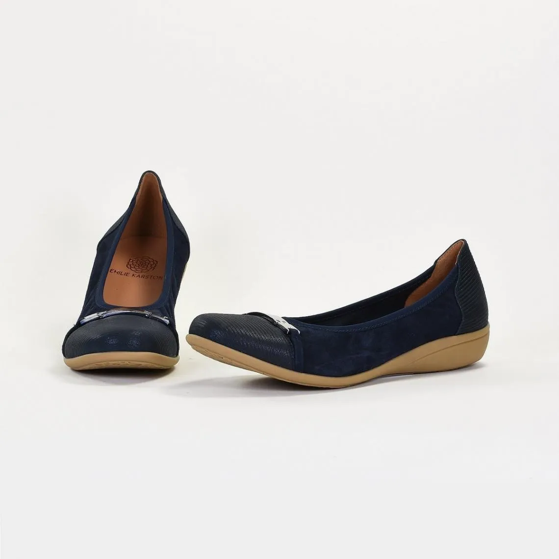 Ballerines CLAMS en cuir marine | 3 Suisses