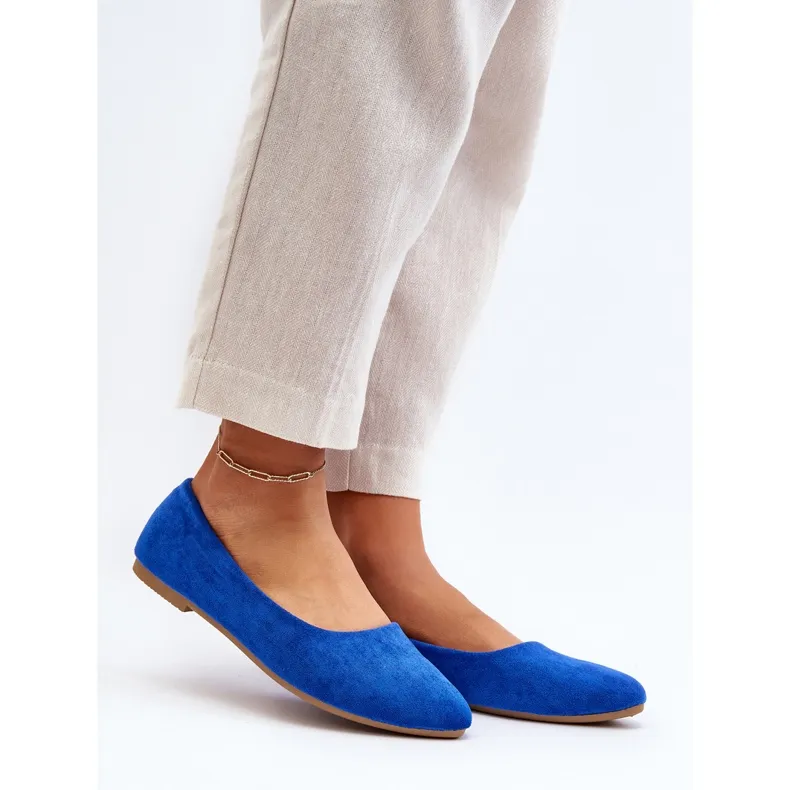 Ballerines Daim Femme Bleu Kommia