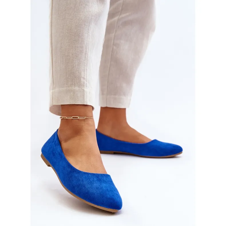 Ballerines Daim Femme Bleu Kommia