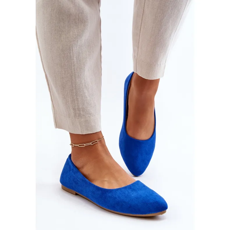 Ballerines Daim Femme Bleu Kommia