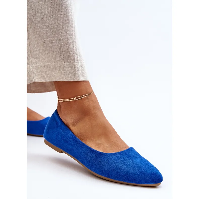 Ballerines Daim Femme Bleu Kommia