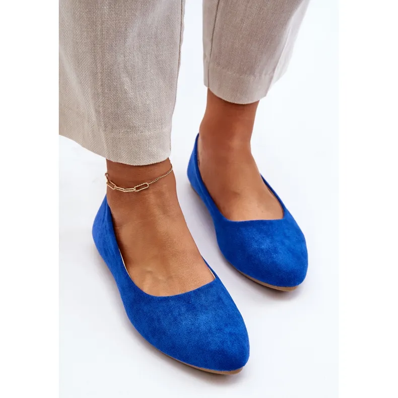 Ballerines Daim Femme Bleu Kommia