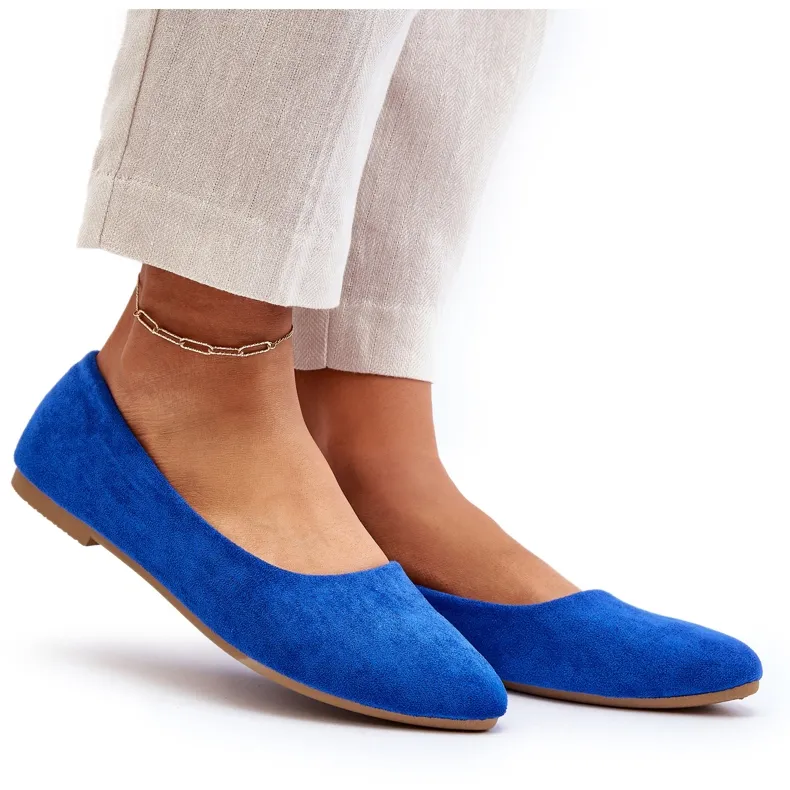 Ballerines Daim Femme Bleu Kommia