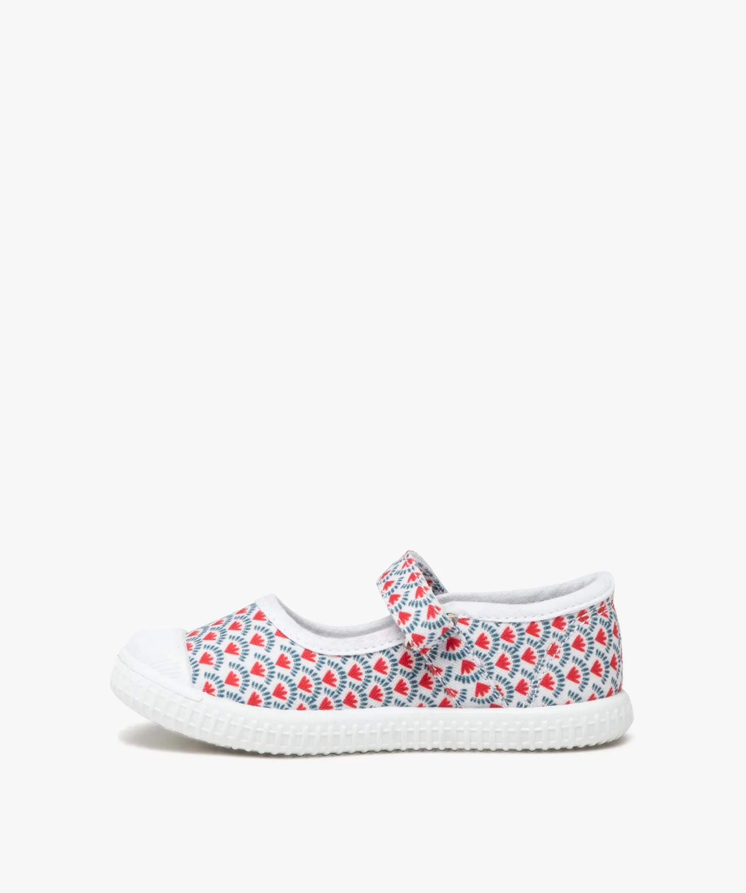 ballerines fille en toile imprimee et a scratch imprime baskets