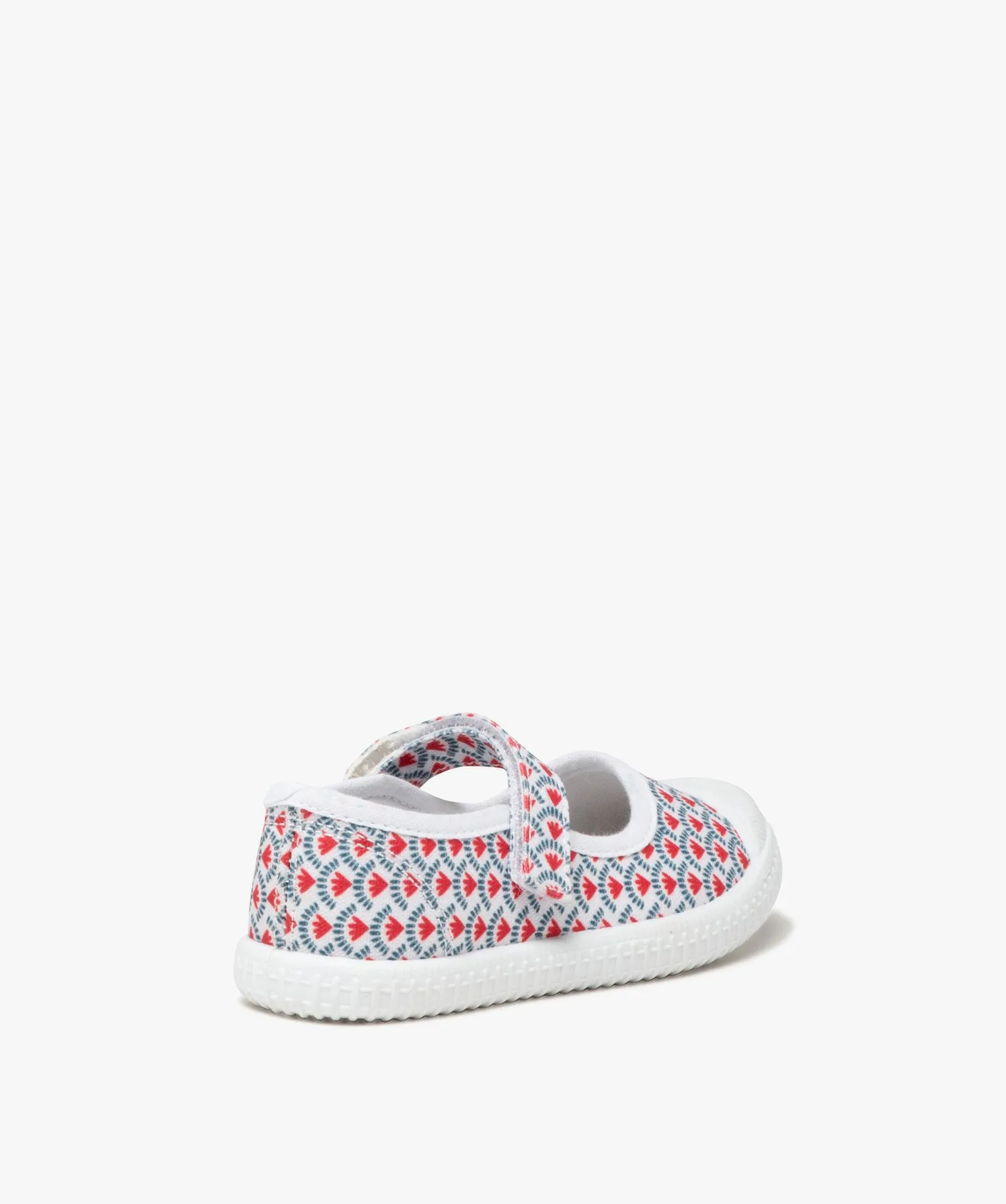 ballerines fille en toile imprimee et a scratch imprime baskets