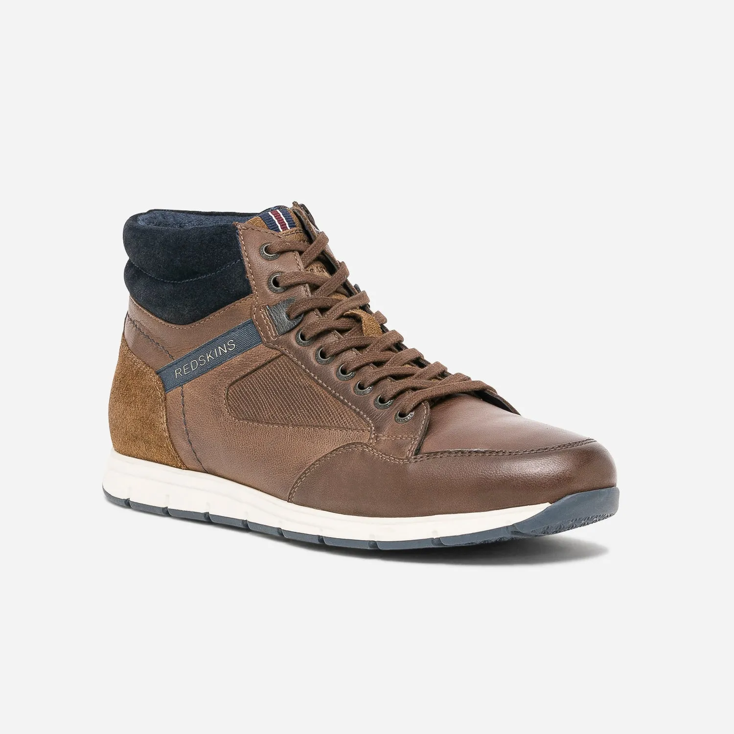 Basket REDSKINS marron en cuir - Baskets / Tennis Homme | ERAM