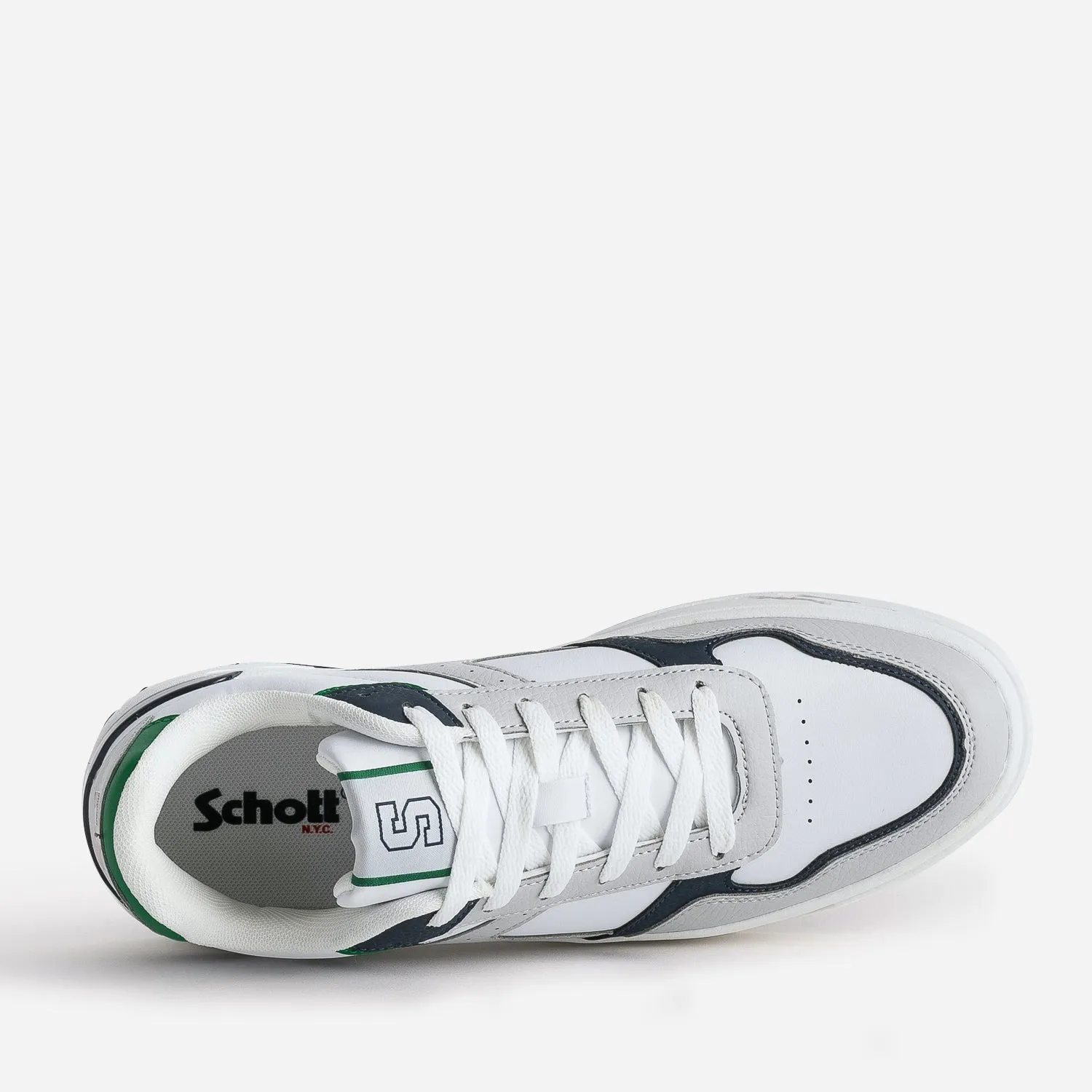 Basket SCHOTT blanche, grise et verte - Baskets / Tennis Homme | ERAM