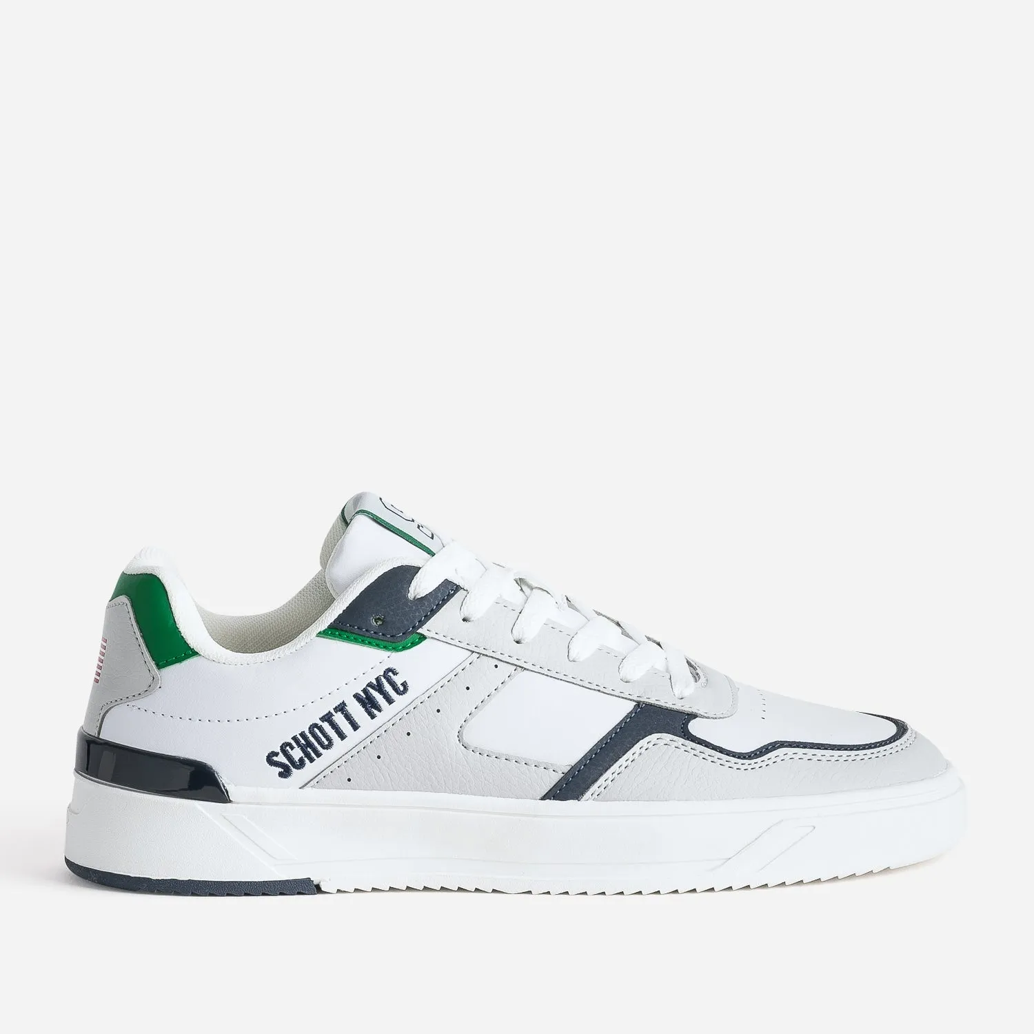 Basket SCHOTT blanche, grise et verte - Baskets / Tennis Homme | ERAM