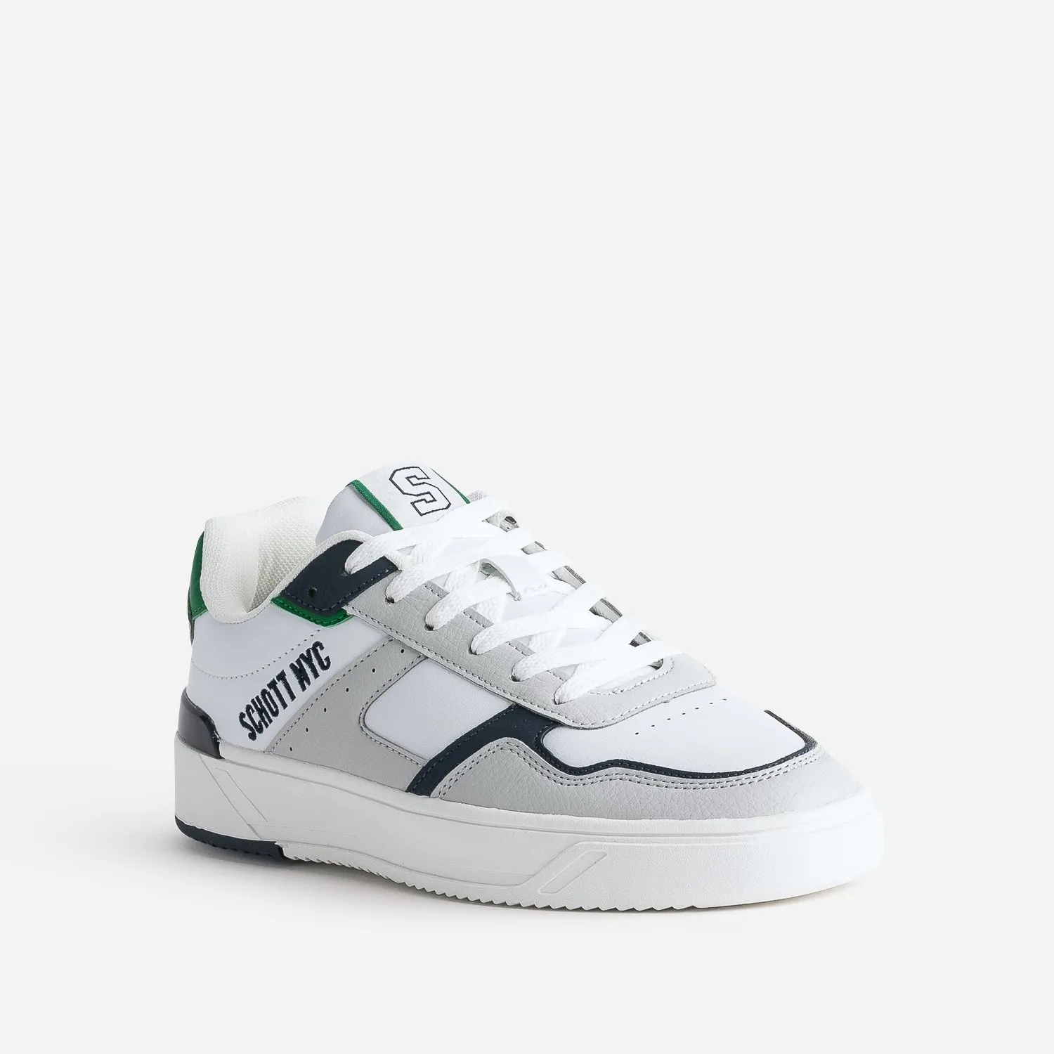 Basket SCHOTT blanche, grise et verte - Baskets / Tennis Homme | ERAM