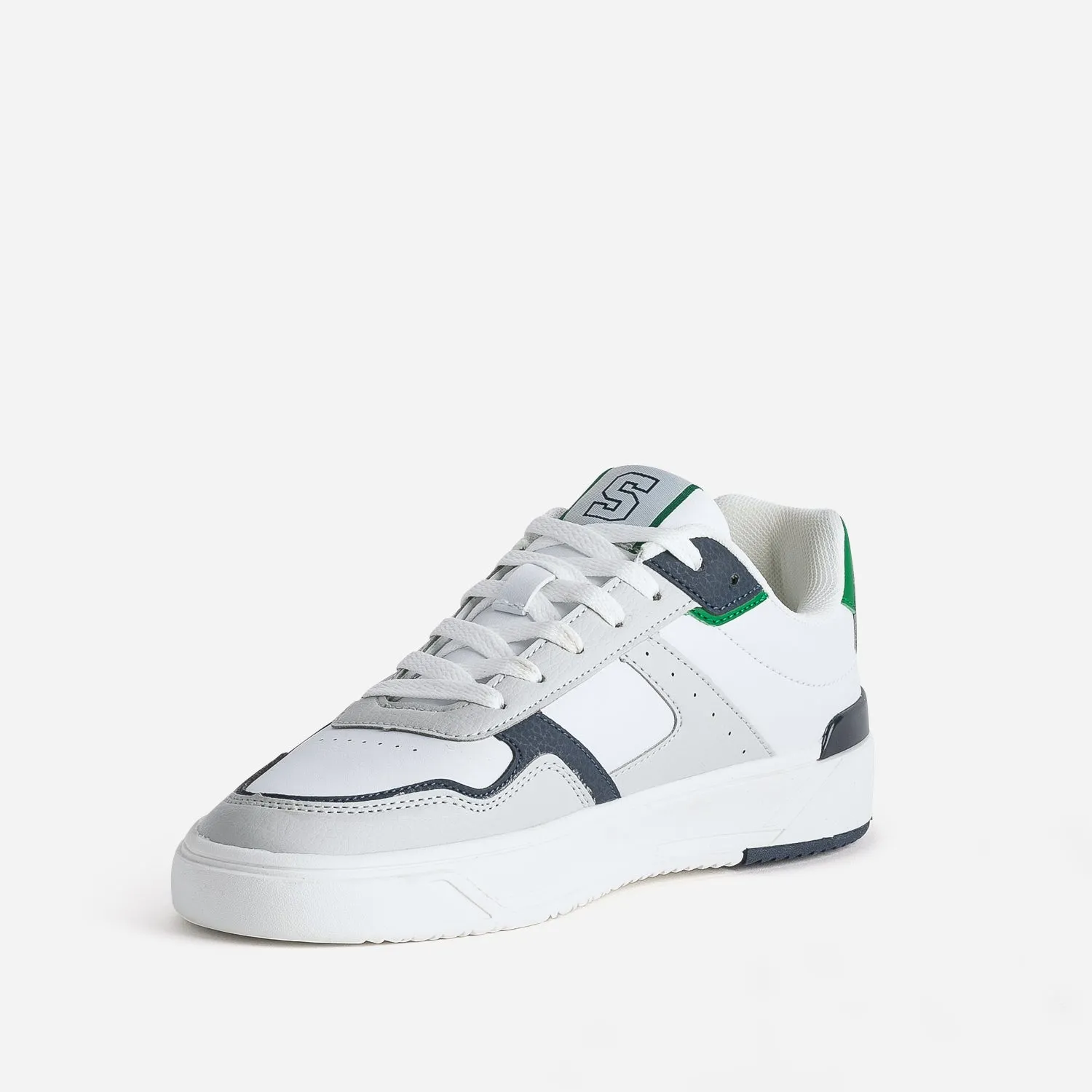 Basket SCHOTT blanche, grise et verte - Baskets / Tennis Homme | ERAM