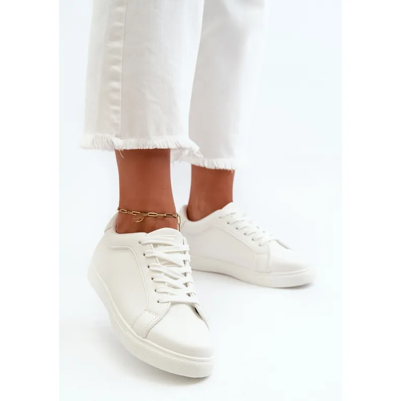 Baskets basses Diunna blanches pour femmes, chaussures de sport en cuir écologique