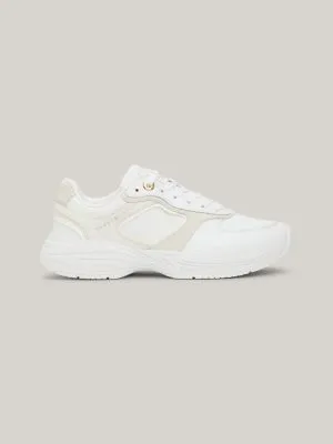 Baskets de running Casual chunky en cuir | Blanc | Tommy Hilfiger