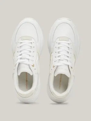 Baskets de running Casual chunky en cuir | Blanc | Tommy Hilfiger