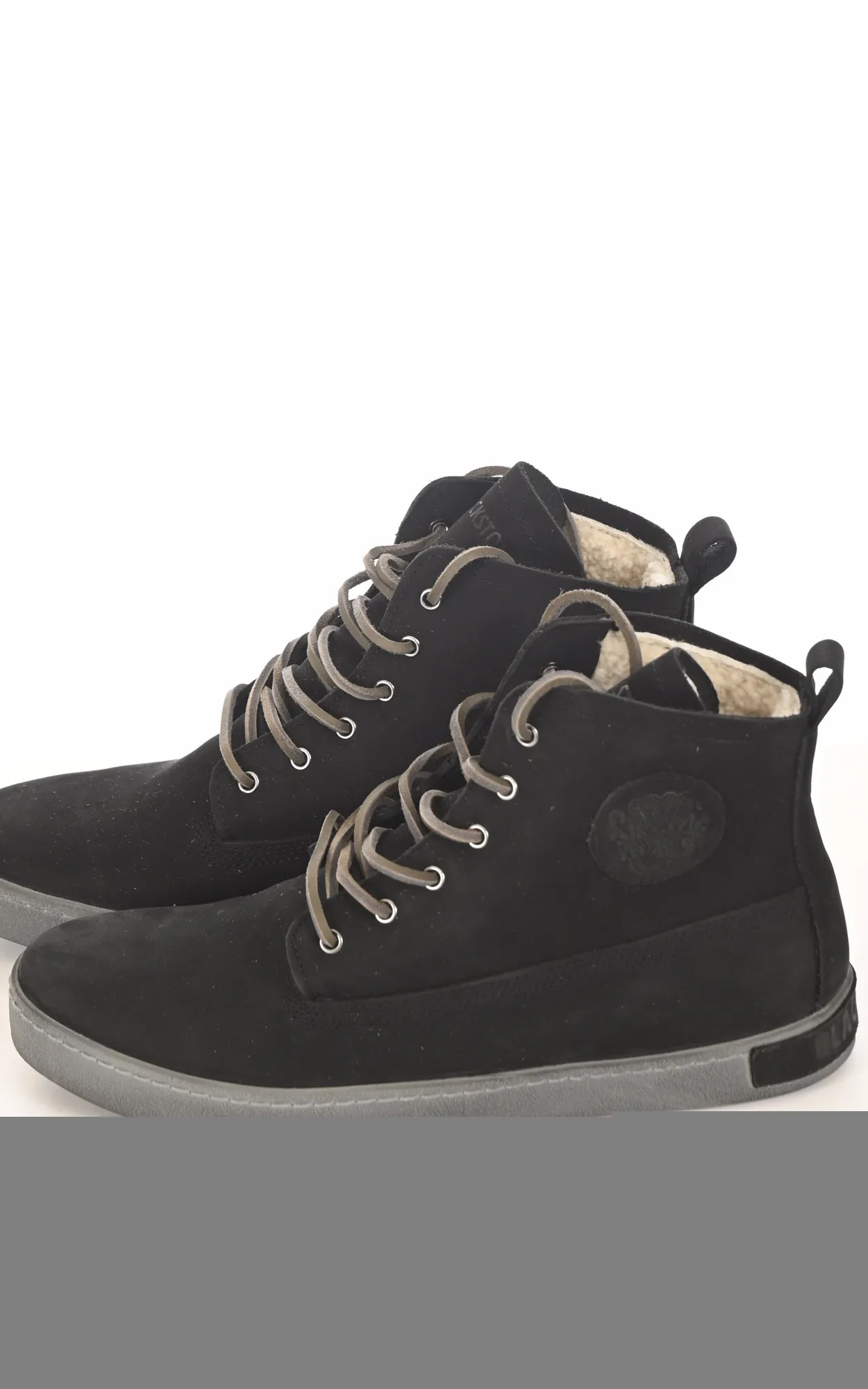 Baskets GM06 fourrées nubuck gris Blackstone - La Canadienne - Chaussures Cuir Gris Foncé