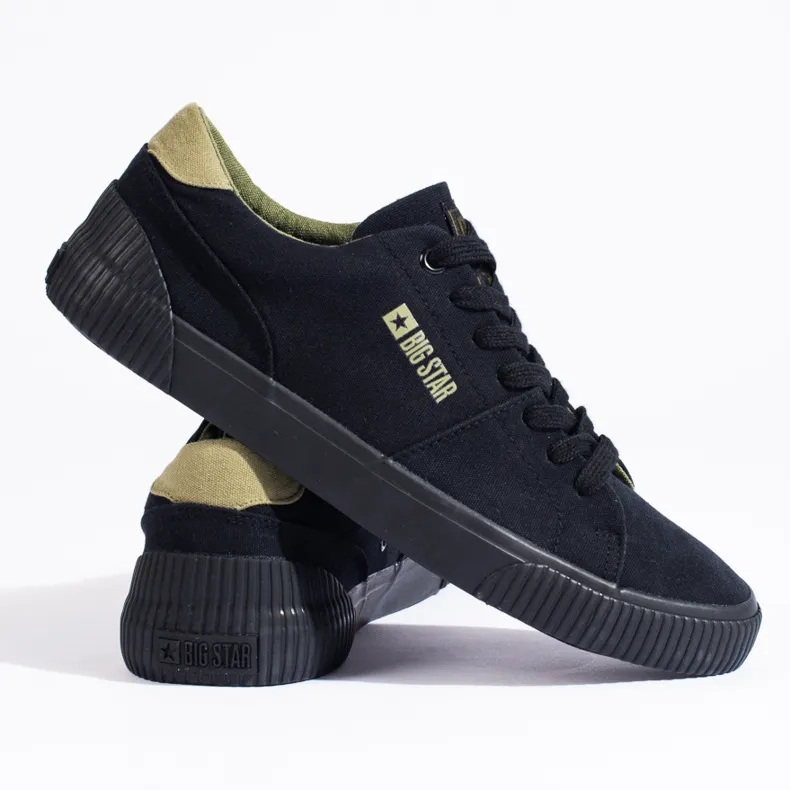 Baskets noires pour hommes Big Star LL174009 le noir