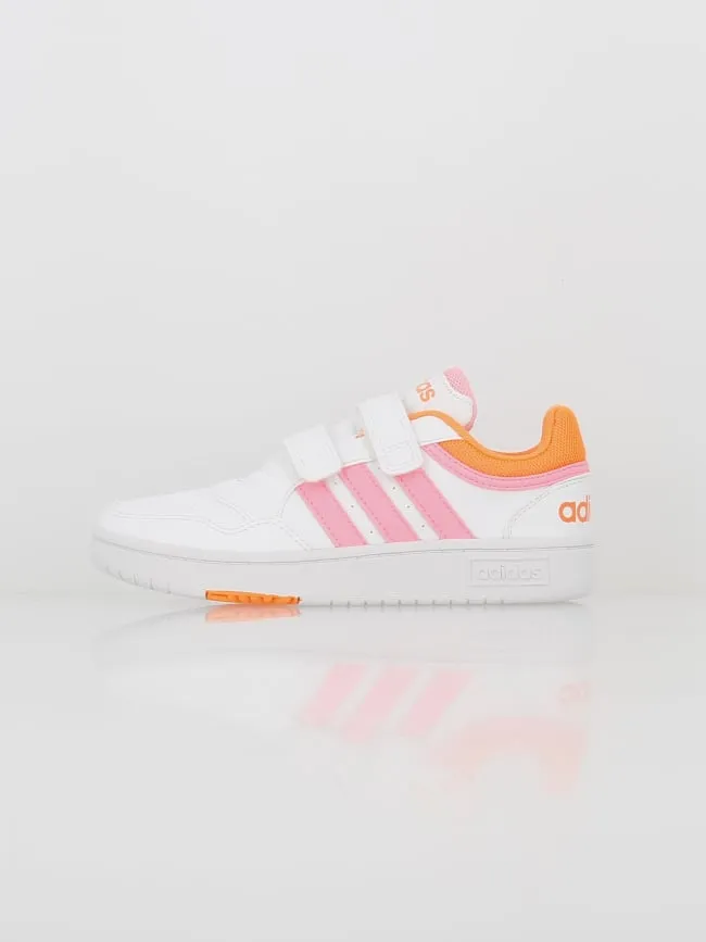 Baskets à scratch hoops 3.0 fluo blanc enfant - Adidas | wimod