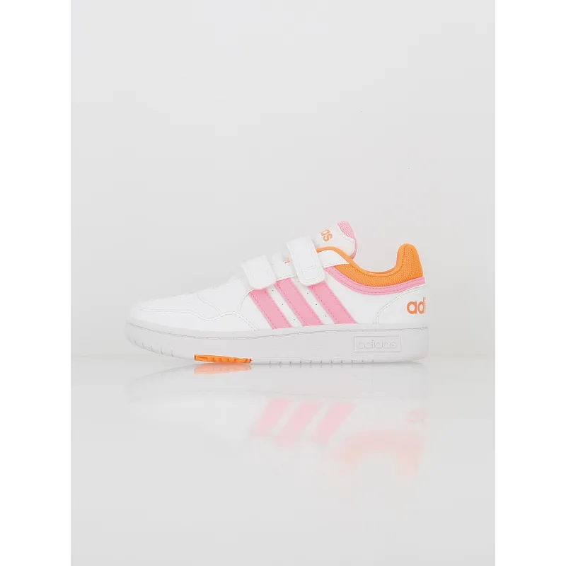 Baskets à scratch hoops 3.0 fluo blanc enfant - Adidas | wimod