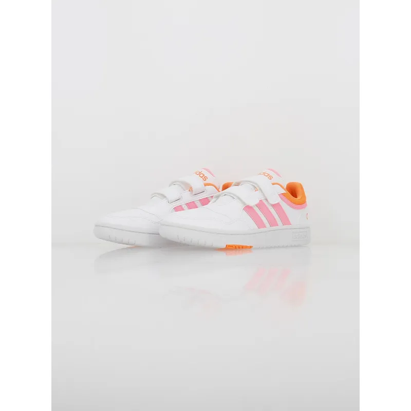 Baskets à scratch hoops 3.0 fluo blanc enfant - Adidas | wimod