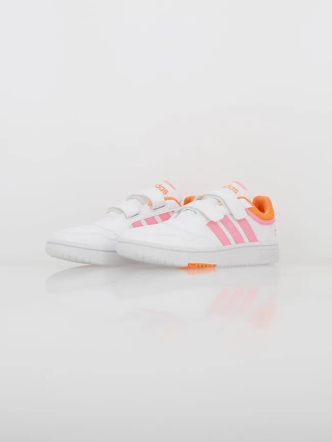 Baskets à scratch hoops 3.0 fluo blanc enfant - Adidas | wimod