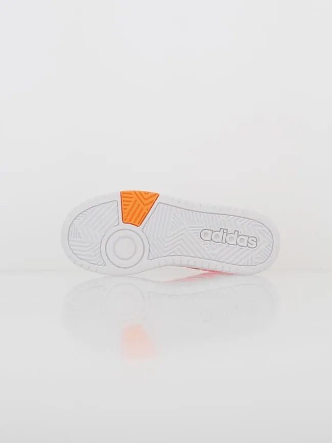 Baskets à scratch hoops 3.0 fluo blanc enfant - Adidas | wimod