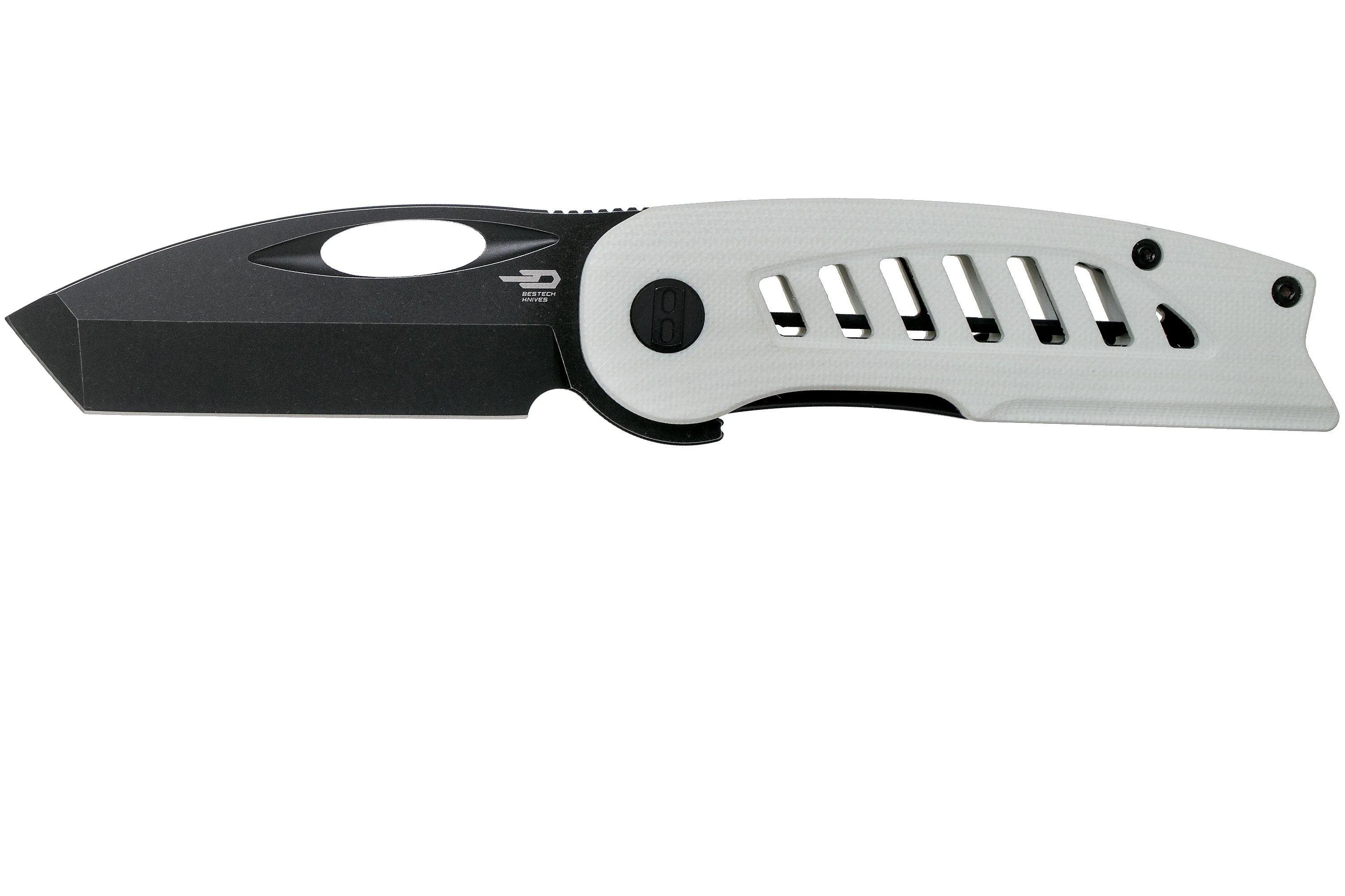 Bestech Explorer BG37E White G10, Black Stonewashed couteau de poche