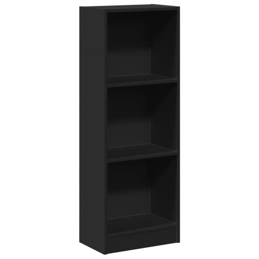 Bibliothèque noir 40x24x109 cm bois d'ingénierie