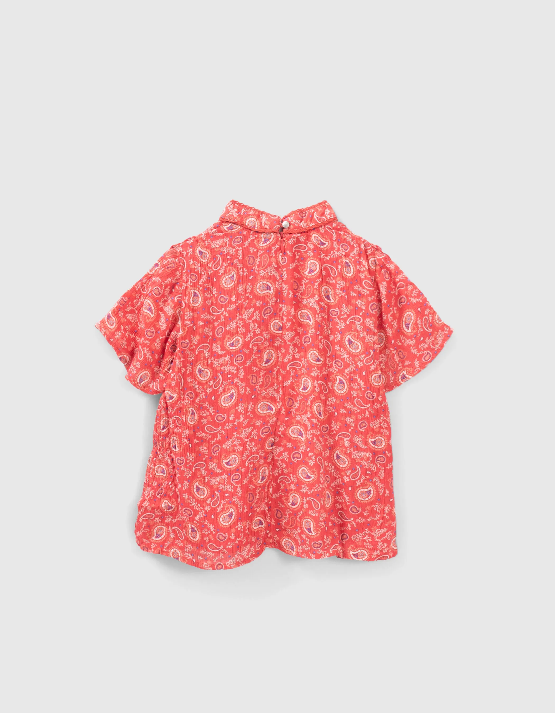 Blouse rouge Lenzing™ Ecovero™ imprimé cachemire fille