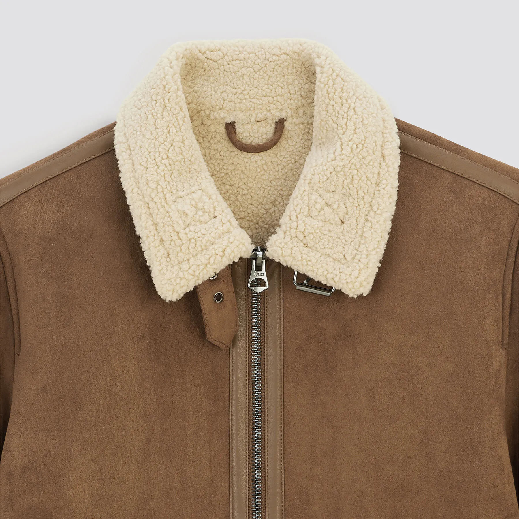 Blouson aspect velours col et doublure en sherpa Camel | Jules