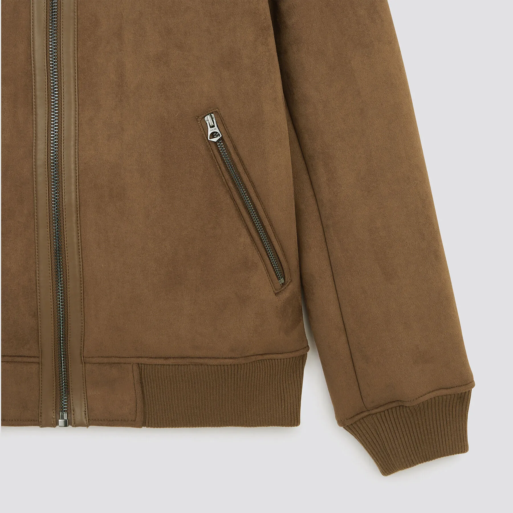 Blouson aspect velours col et doublure en sherpa Camel | Jules