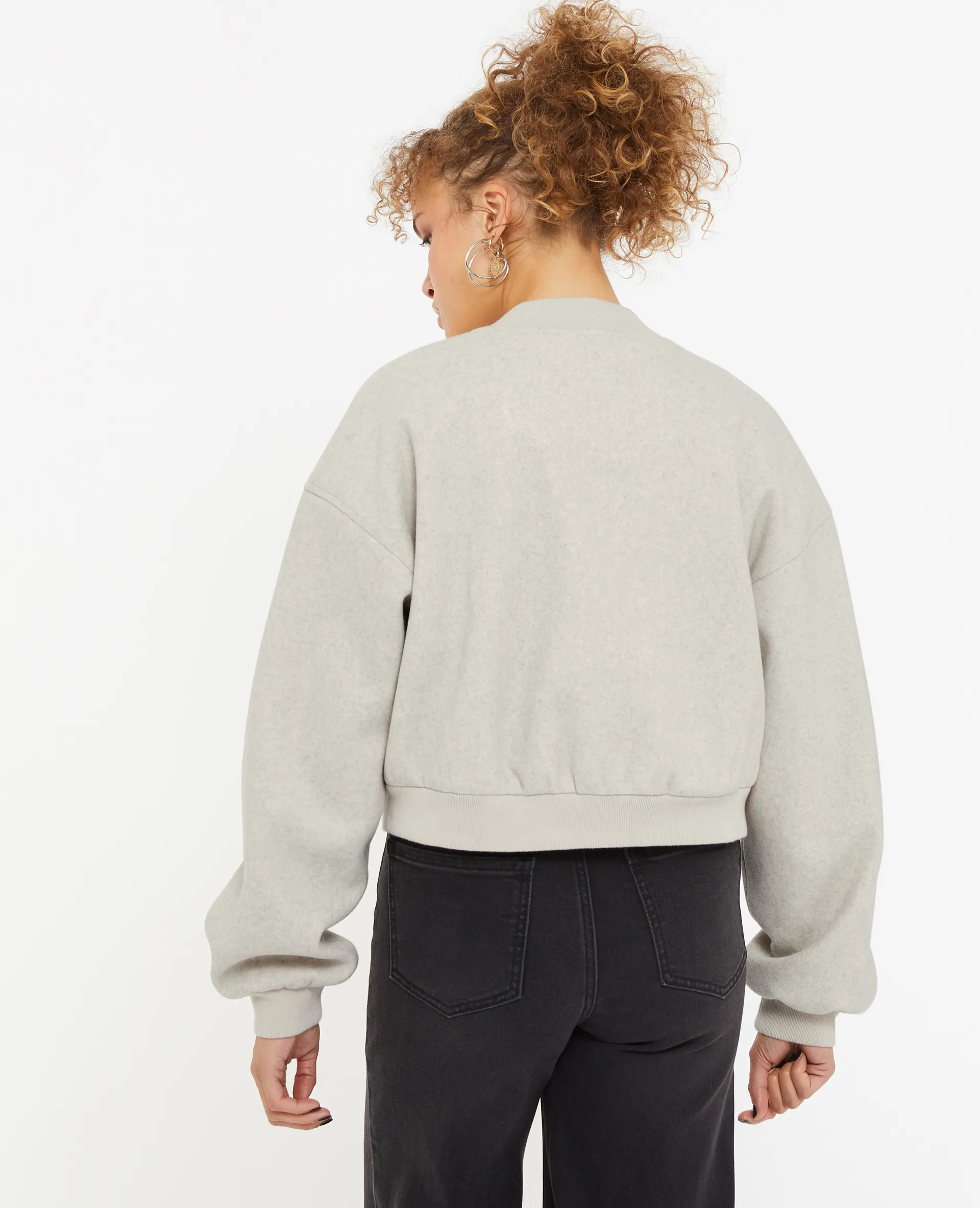 Blouson bomber façon drap de laine