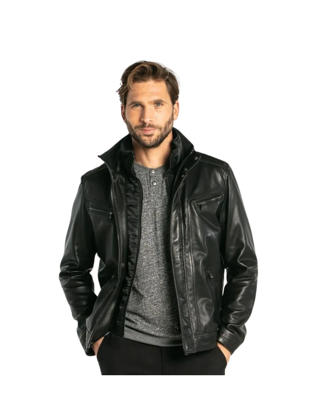 Blouson en cuir homme Daytona Ref 58471 noir