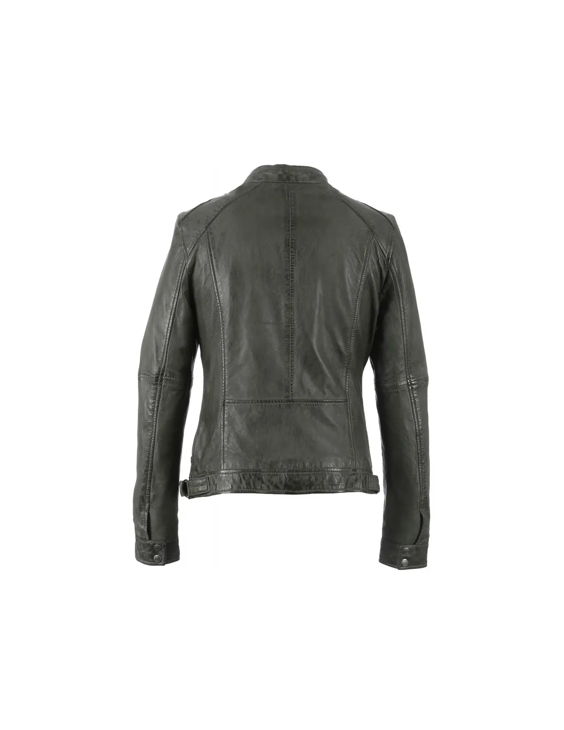 Blouson Oakwood Casey en cuir ref_cco34483 Kaki clair