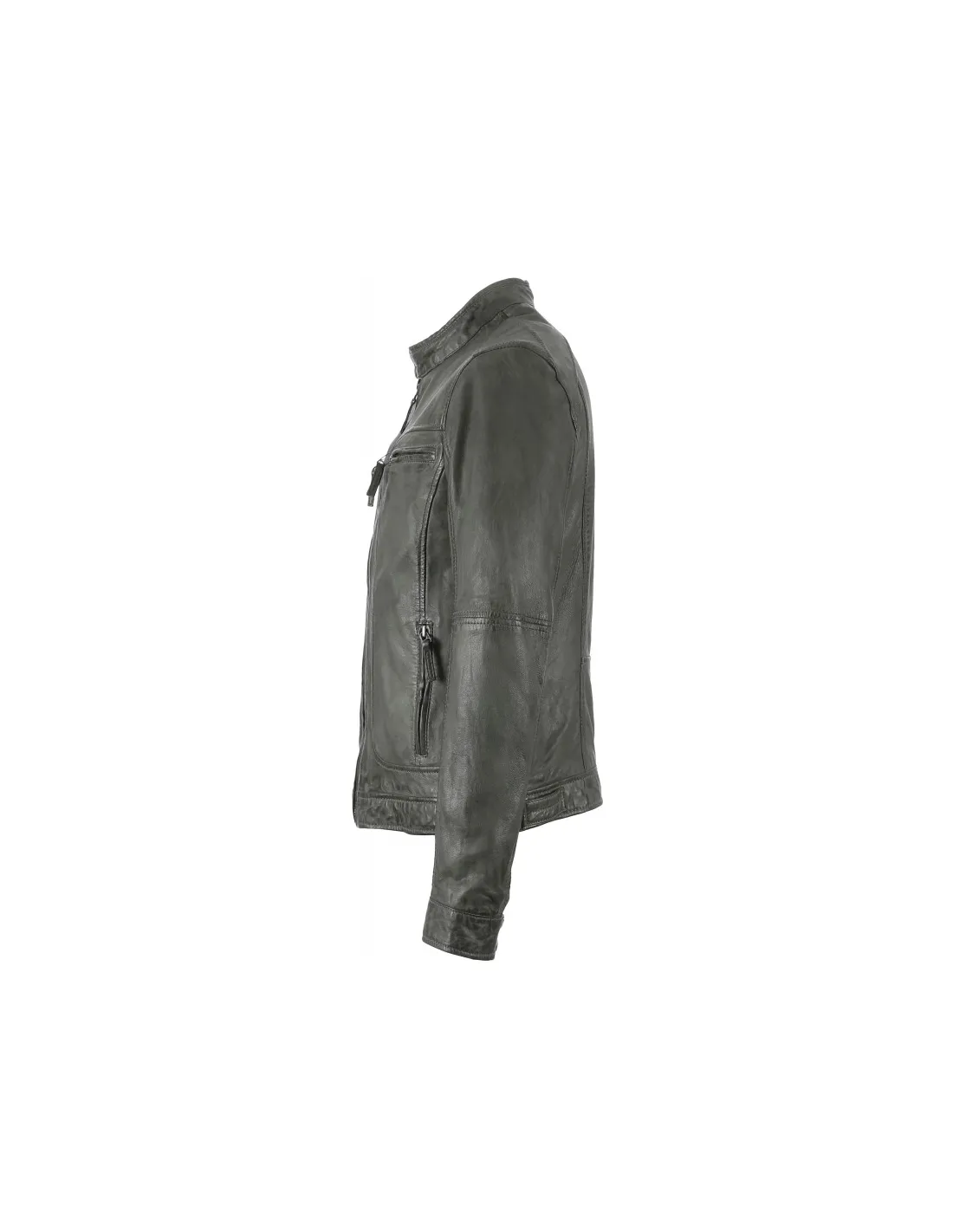 Blouson Oakwood Casey en cuir ref_cco34483 Kaki clair