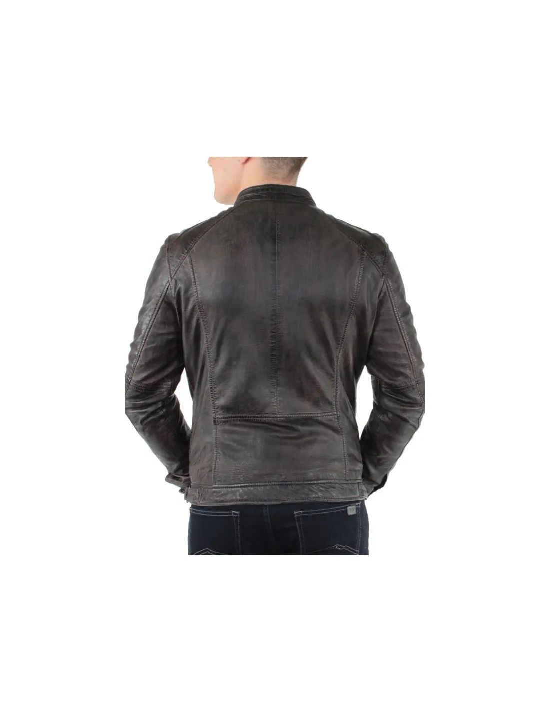 Blouson Oakwood Casey en cuir ref_cco34483-marron