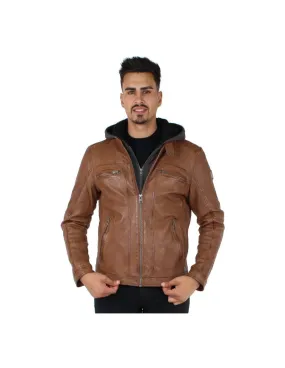 Blouson Oakwood Drink en cuir ref_44562 Tan