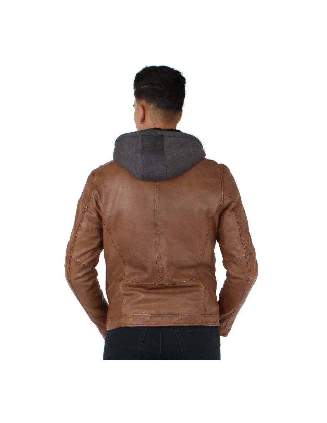 Blouson Oakwood Drink en cuir ref_44562 Tan