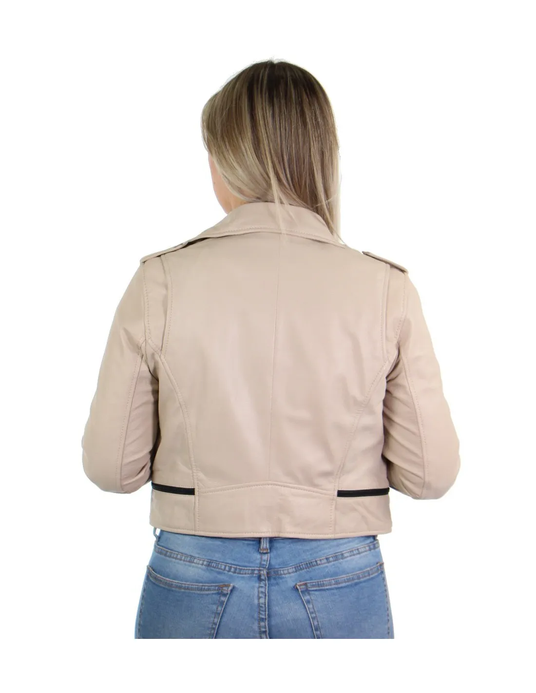 Blouson Oakwood Yoko en cuir ref_40521 Ivoire