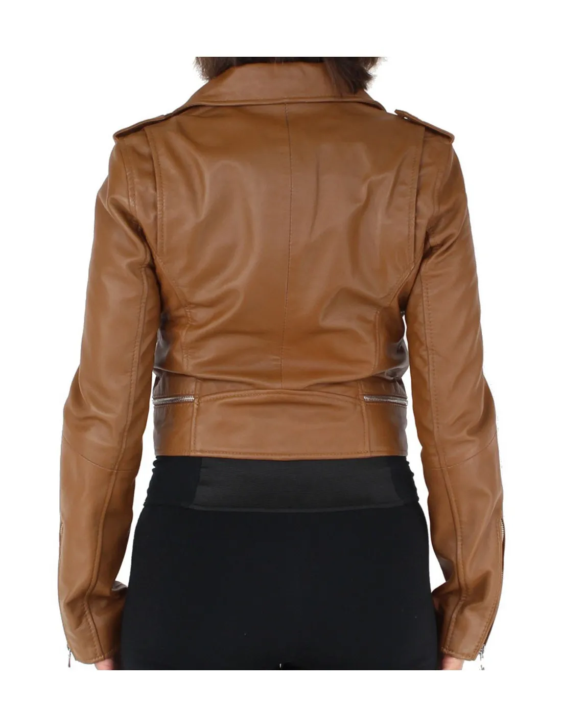 Blouson Oakwood Yoko en cuir ref_40521 Tan