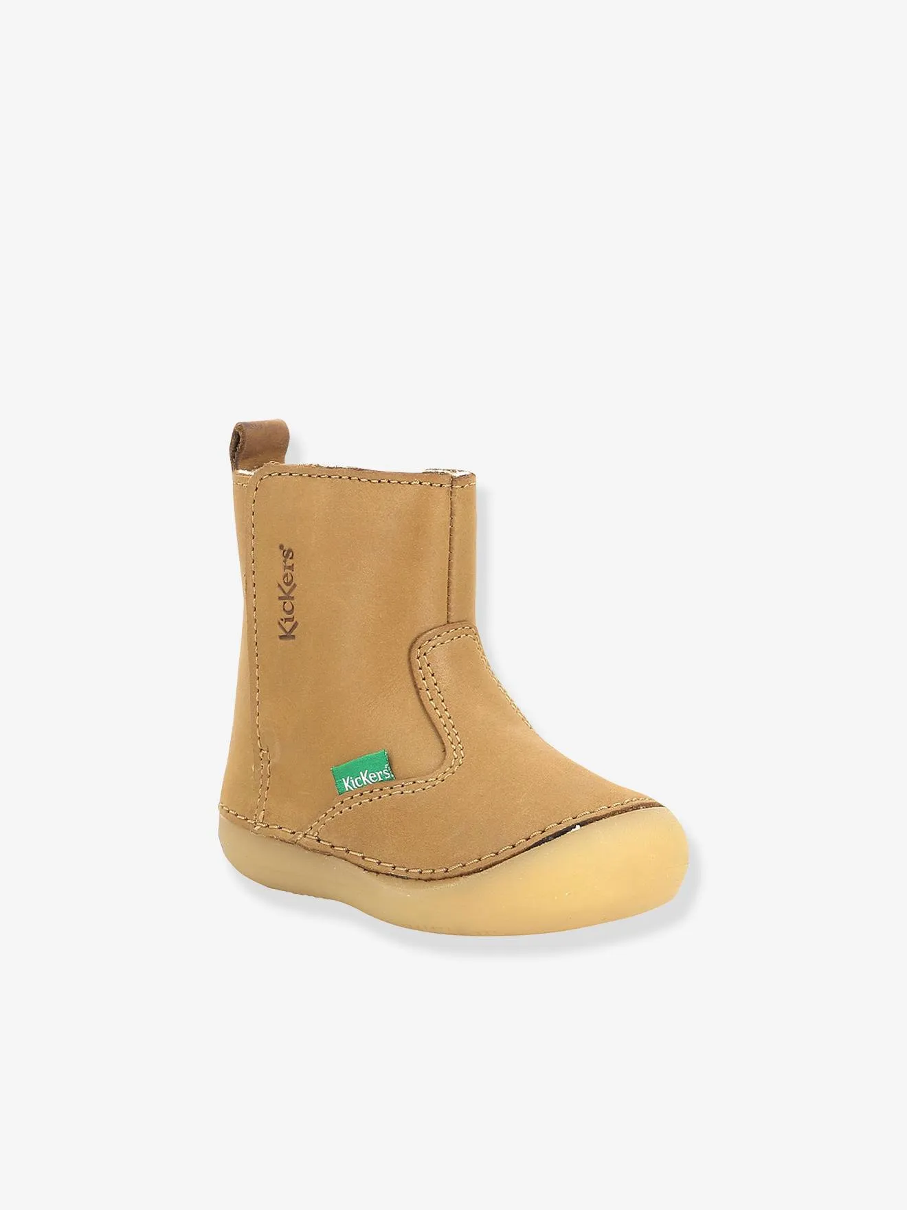 Boots fourrées cuir bébé garçon Socool Cho KICKERS® 1ers pas camel - Kickers