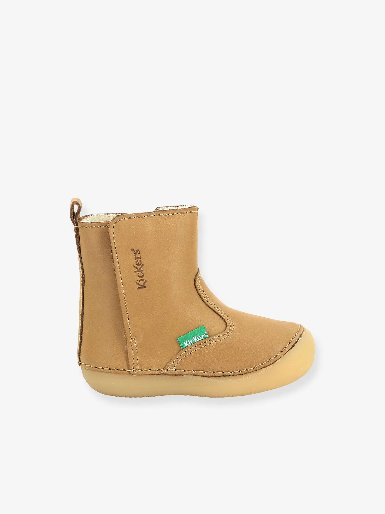 Boots fourrées cuir bébé garçon Socool Cho KICKERS® 1ers pas camel - Kickers