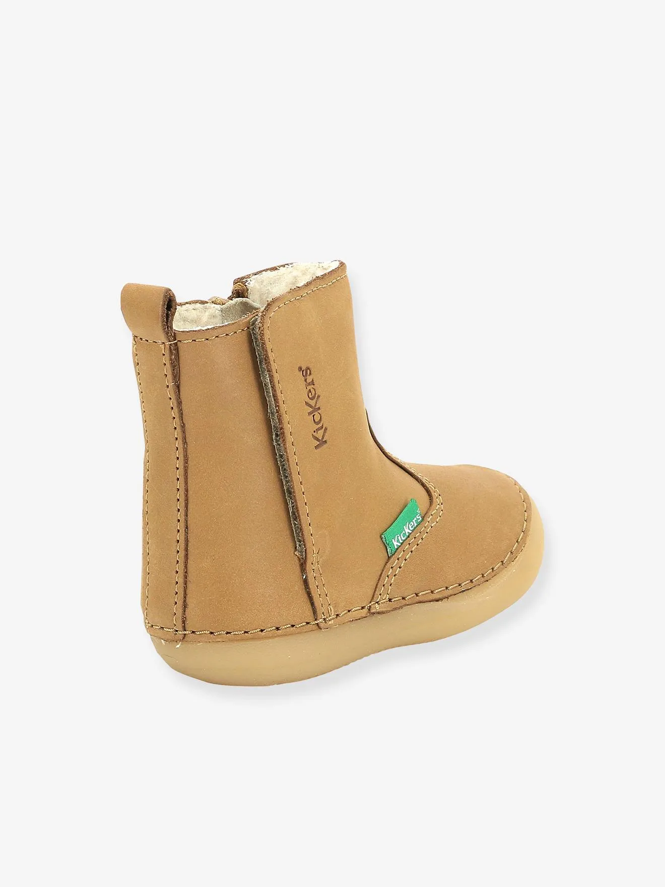 Boots fourrées cuir bébé garçon Socool Cho KICKERS® 1ers pas camel - Kickers