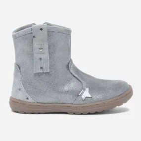 Boots gris en cuir velours irisé - Boots Enfant | ERAM