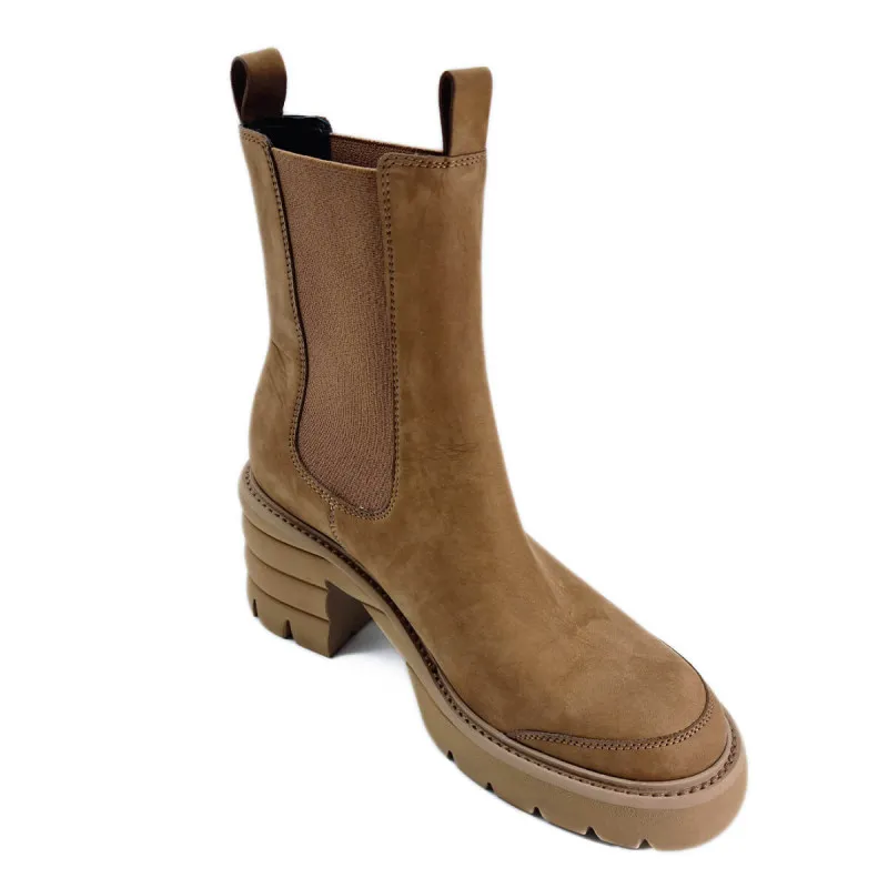 Boots à talon en velours camel - Kennel & Schmenger - Scarpe