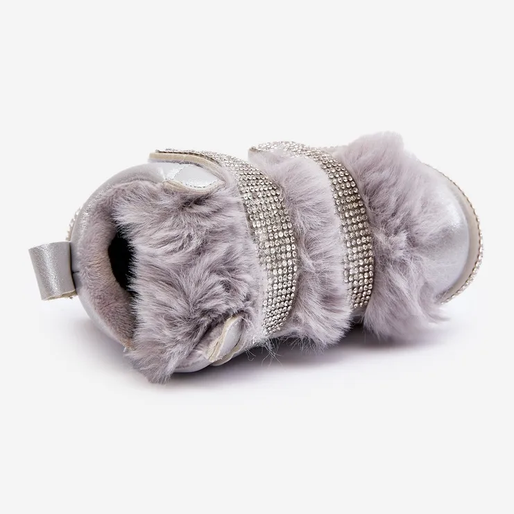 Bottes de neige isolées Leela argentées pour enfants