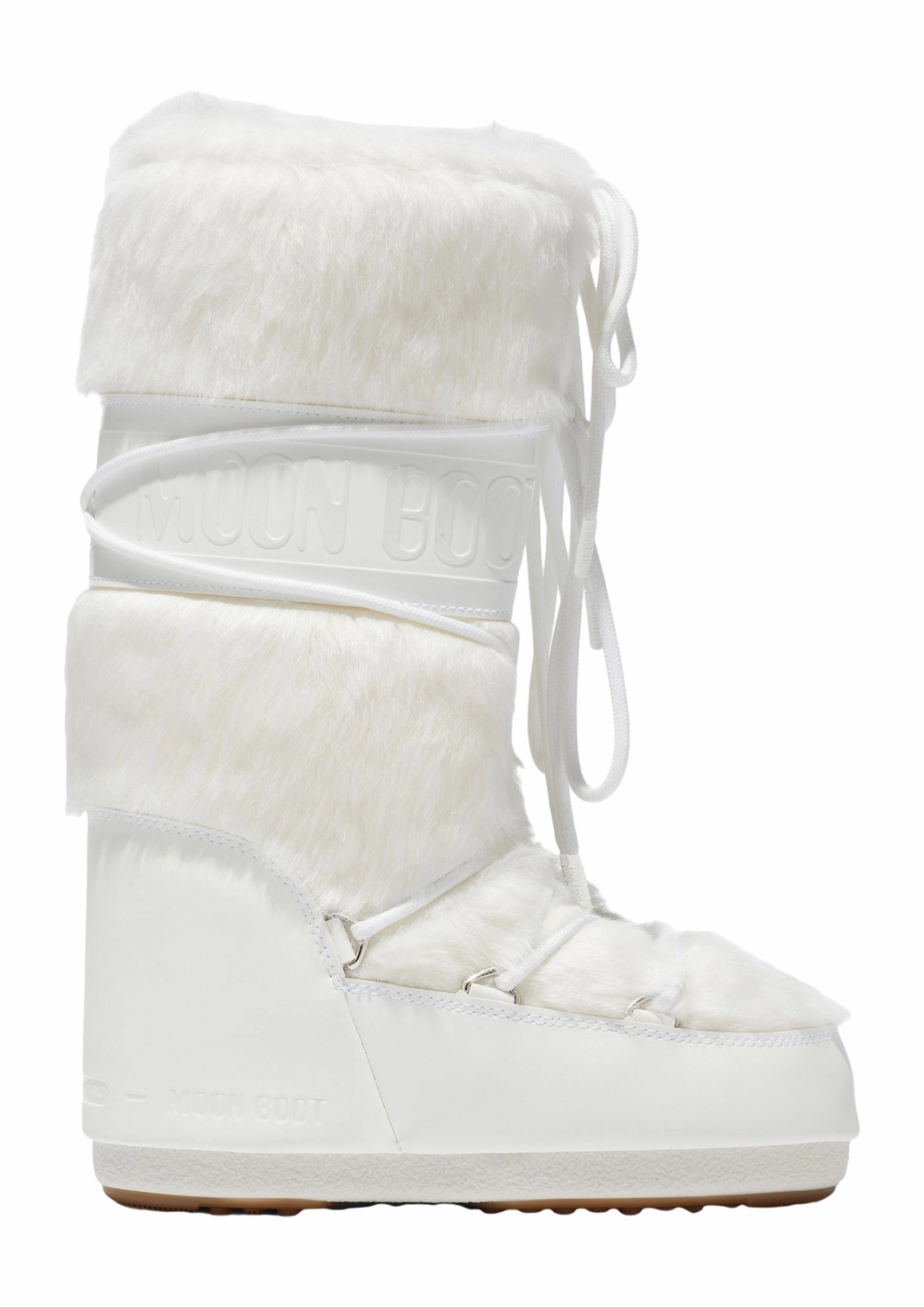 Bottes de Neige Moon Boot Femme Faux Fur Optical White