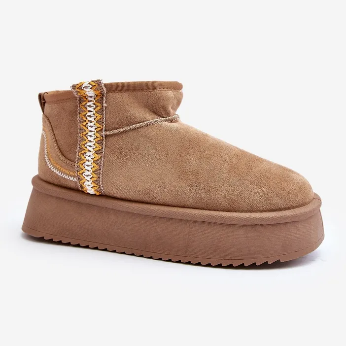 Bottes de neige à plateforme avec motif Udra marron clair brun